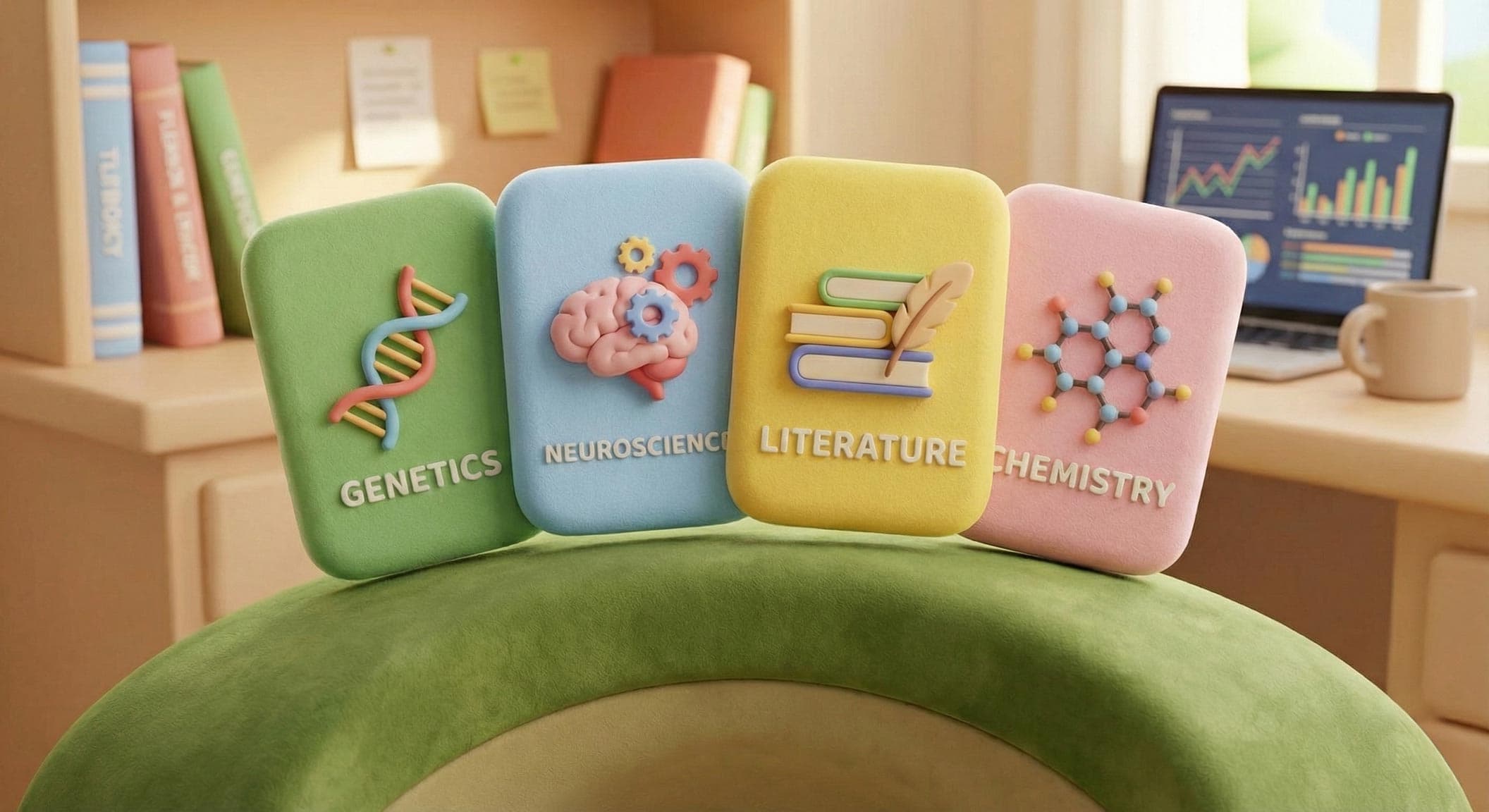 Digital flashcards on mobile device with organized study deck interface