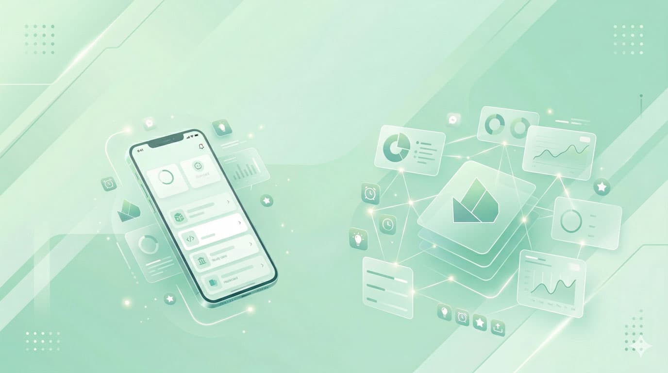 Comparison of flashcard apps on iPhone including MintDeck, Anki, and Quizlet shown side by side in 2026